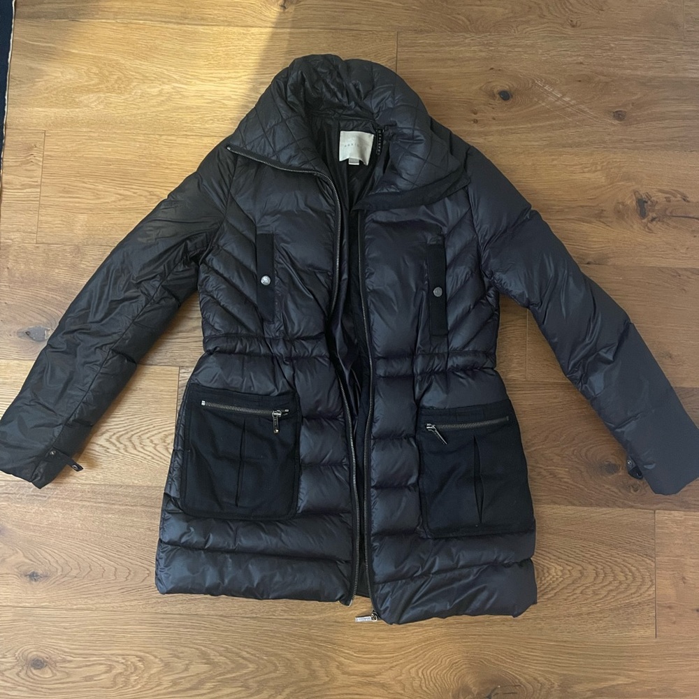 Ashley B Cinched Waist Navy Puffer M